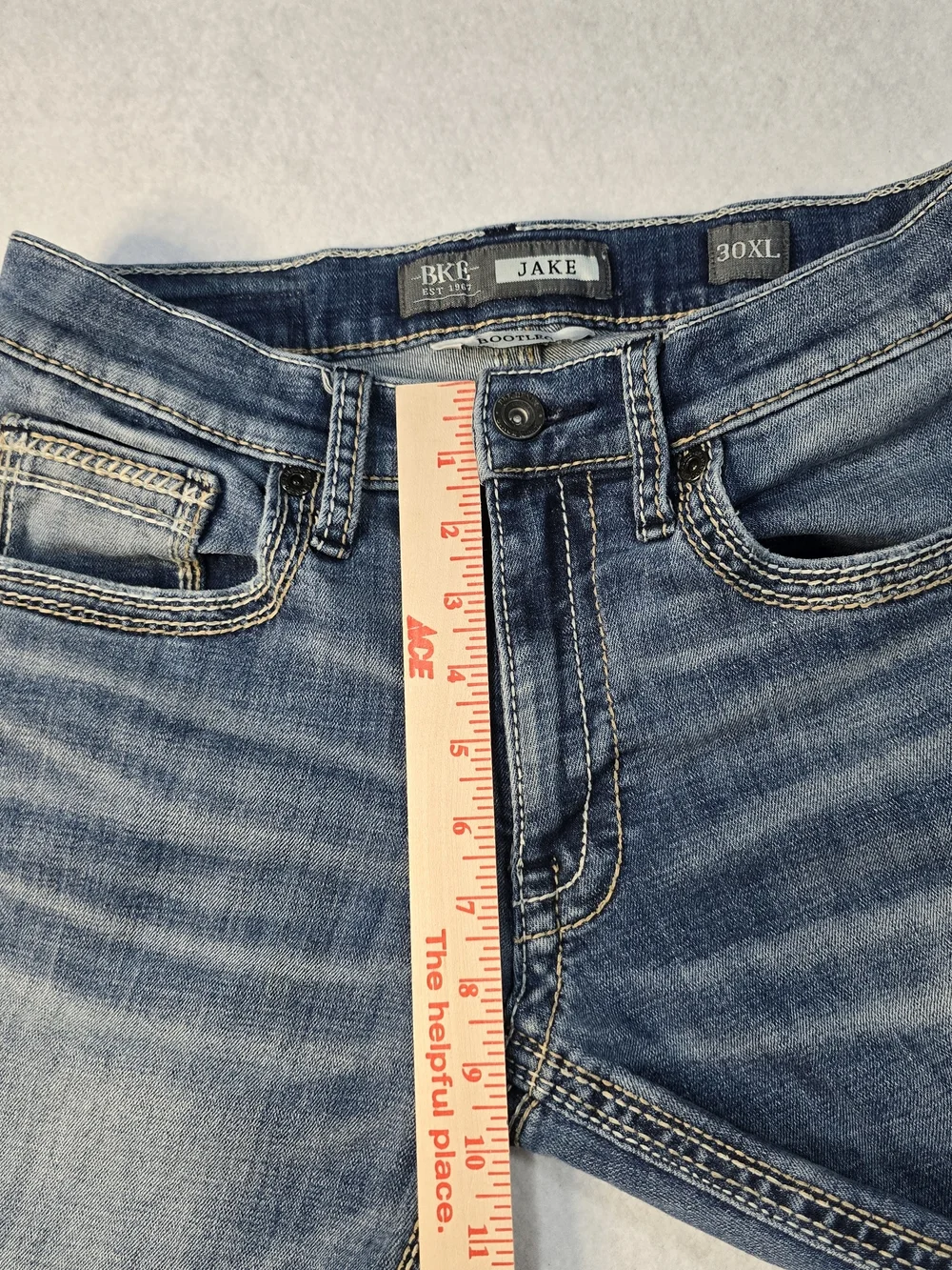 BKE Men’s Faded Blue Bootleg Jeans‎ Size 30XL